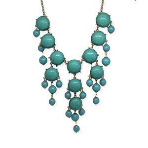 Teal Bauble Bead Statement Necklace & Earrings